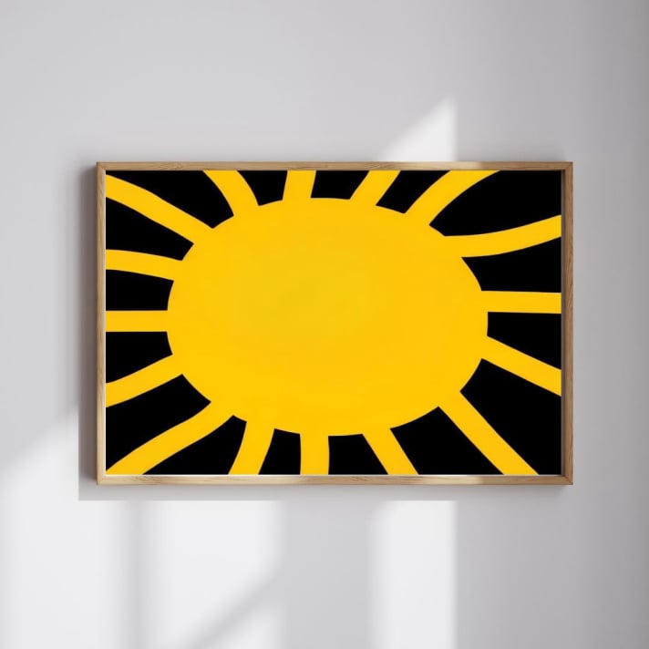 Art picture where sun is shining.