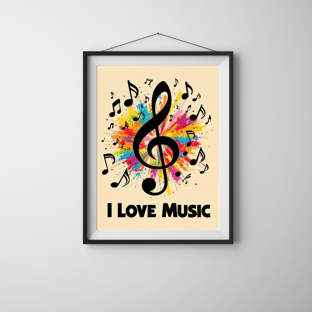 Farbenfrohe Musik‑Wandkunst