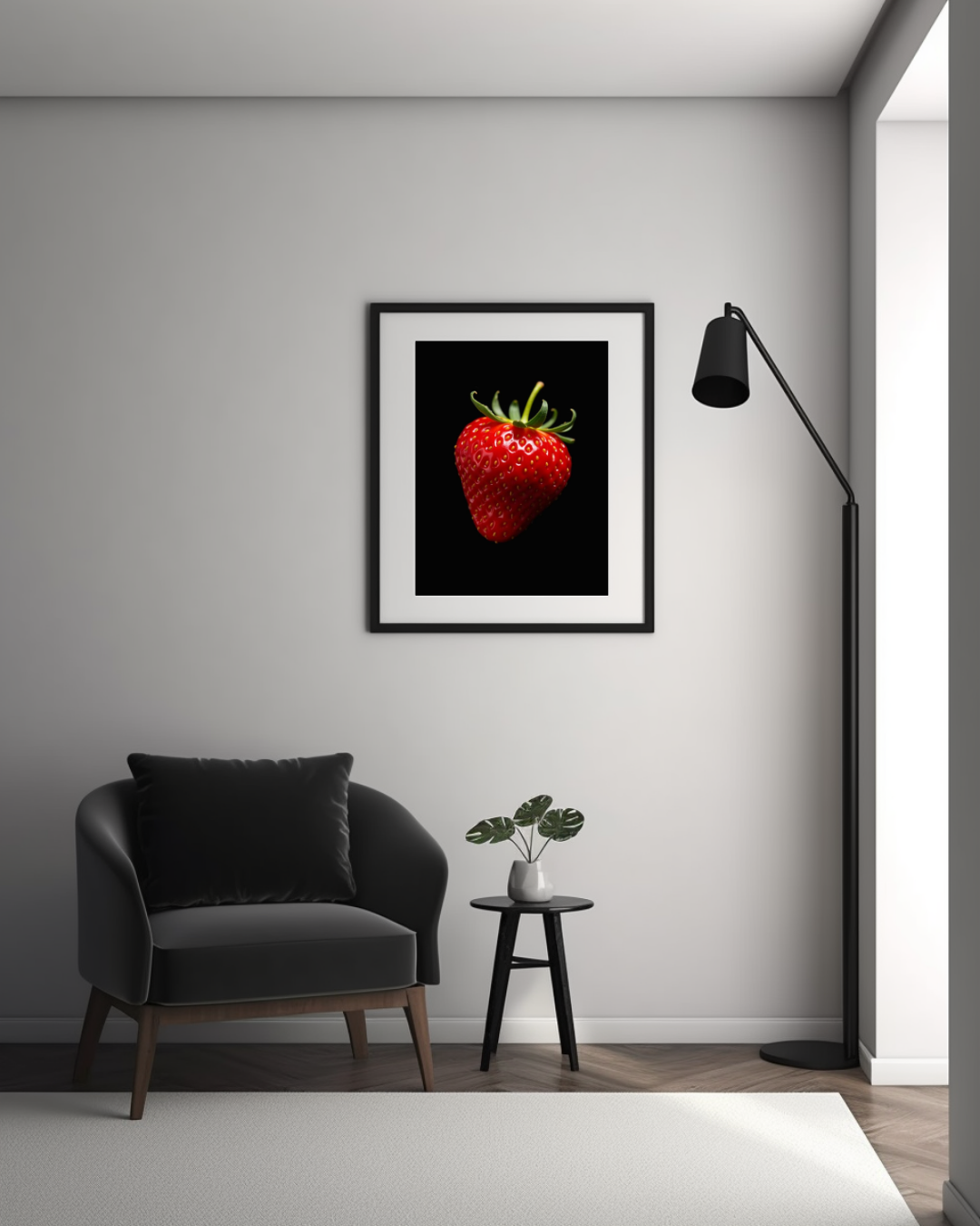 Leuchtend rote Erdbeere – Makrofoto